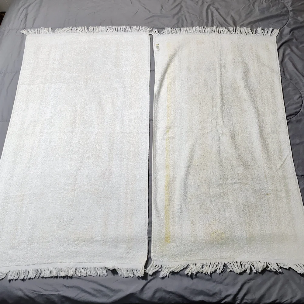 Sears Yellow and White Floral Bath Towels